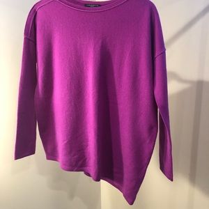 Ann Taylor asymmetrical purple sweater